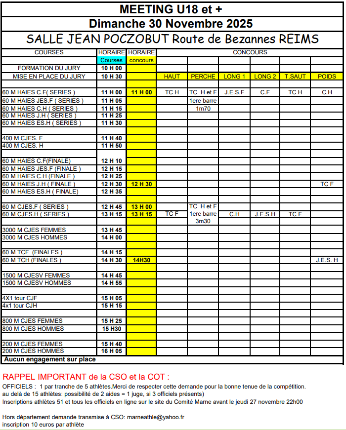 Programme provisoire